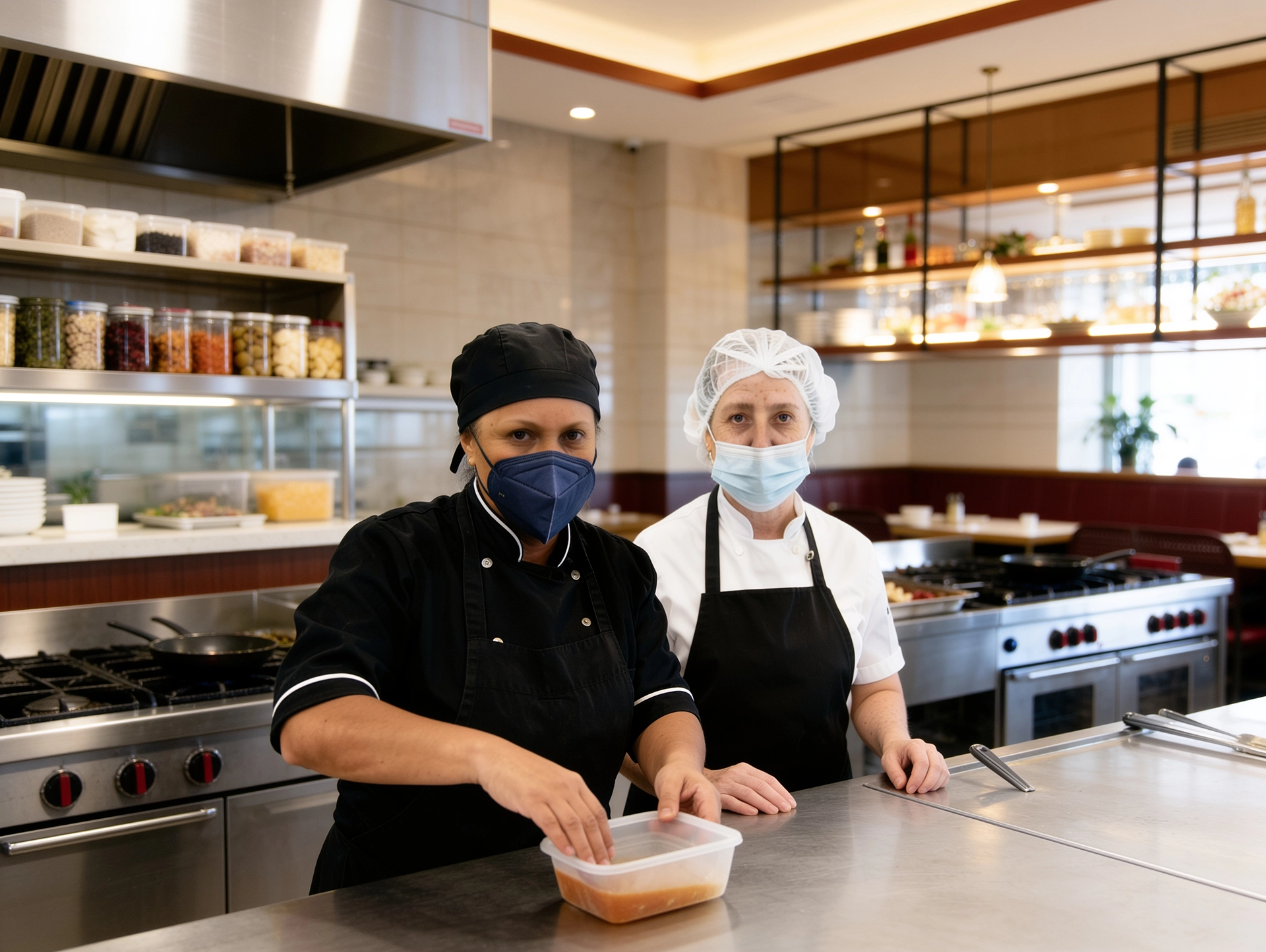 Cocineras de AICO operando la cocina dentro de las instalaciones del cliente